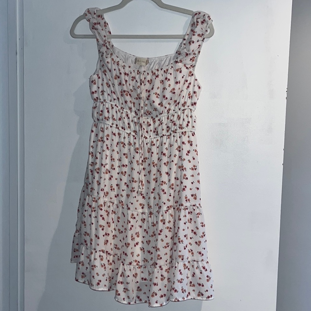 Altar'd State White and Red Floral Mini Dress